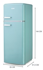 Retro chladnička s mrazničkou hore tyrkysová - DOMO DO91705R