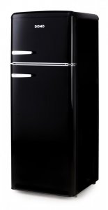 Retro chladnička s mrazničkou hore - čierna - DOMO DO91704R